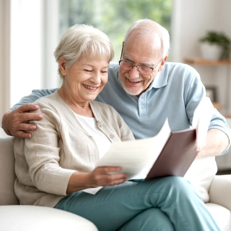 Senior couple discussing insurance plans with advisor